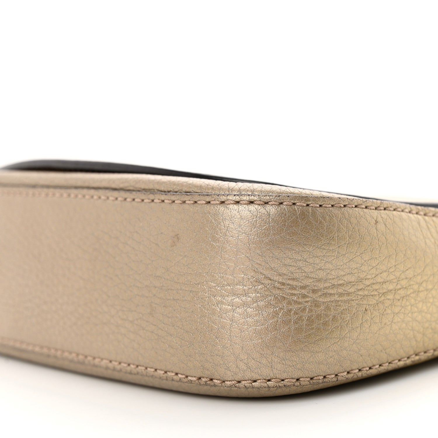 Gucci Metallic Pebbled Calfskin Small Soho Flap Crossbody Gold Ombre 9 of 18