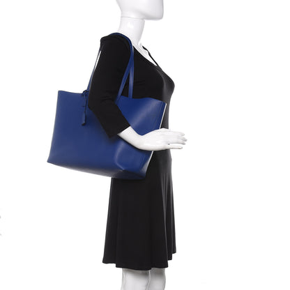 Saint Laurent Calfskin Large Shopping Tote Flash Blue 2 of 12