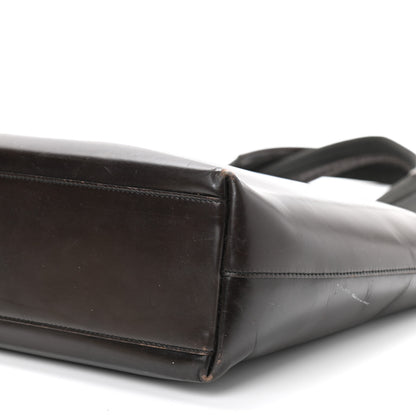 Prada Vitello Lux Logo Tote Dark Brown 9 of 14
