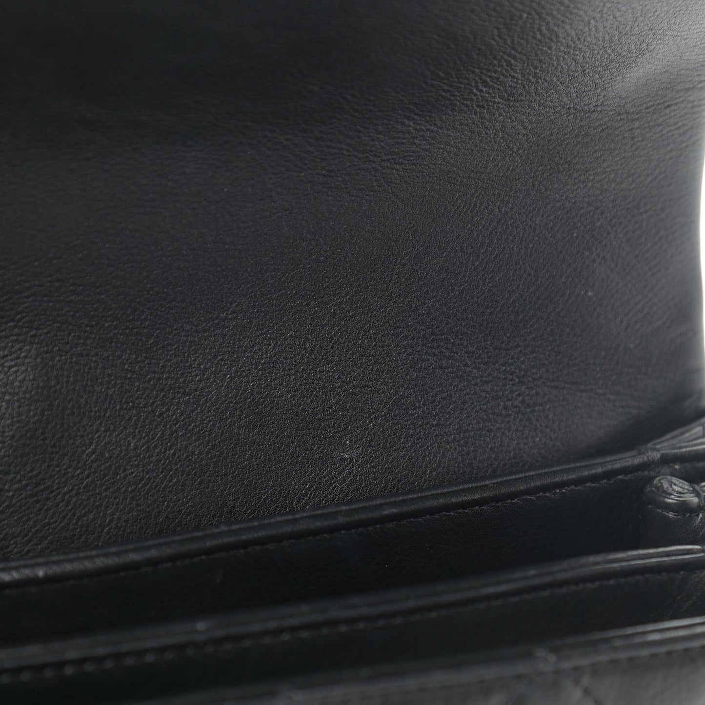 Calfskin Quilted Accordion Pearl CC Small Flap Bag Black