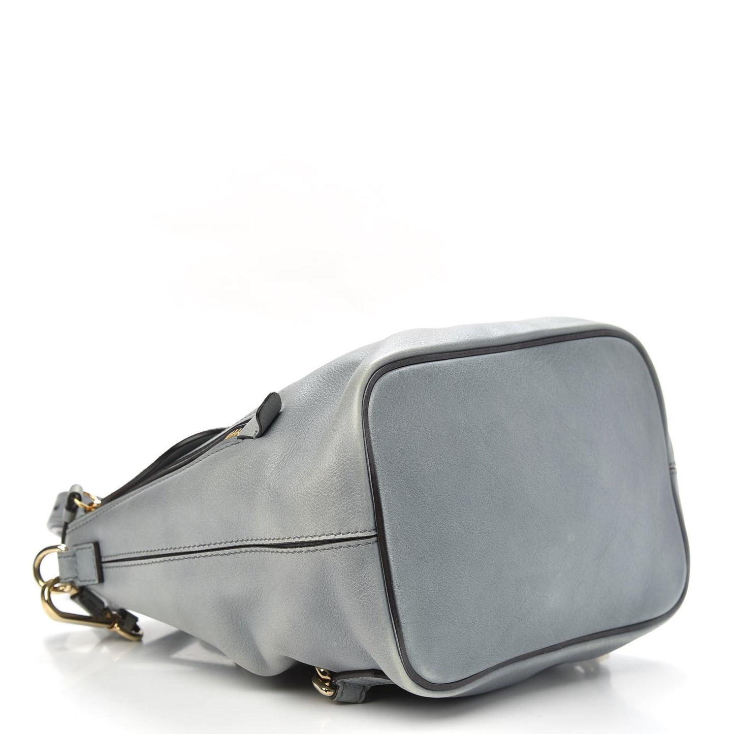 Suede Calfskin Small Faye Backpack Washed Blue