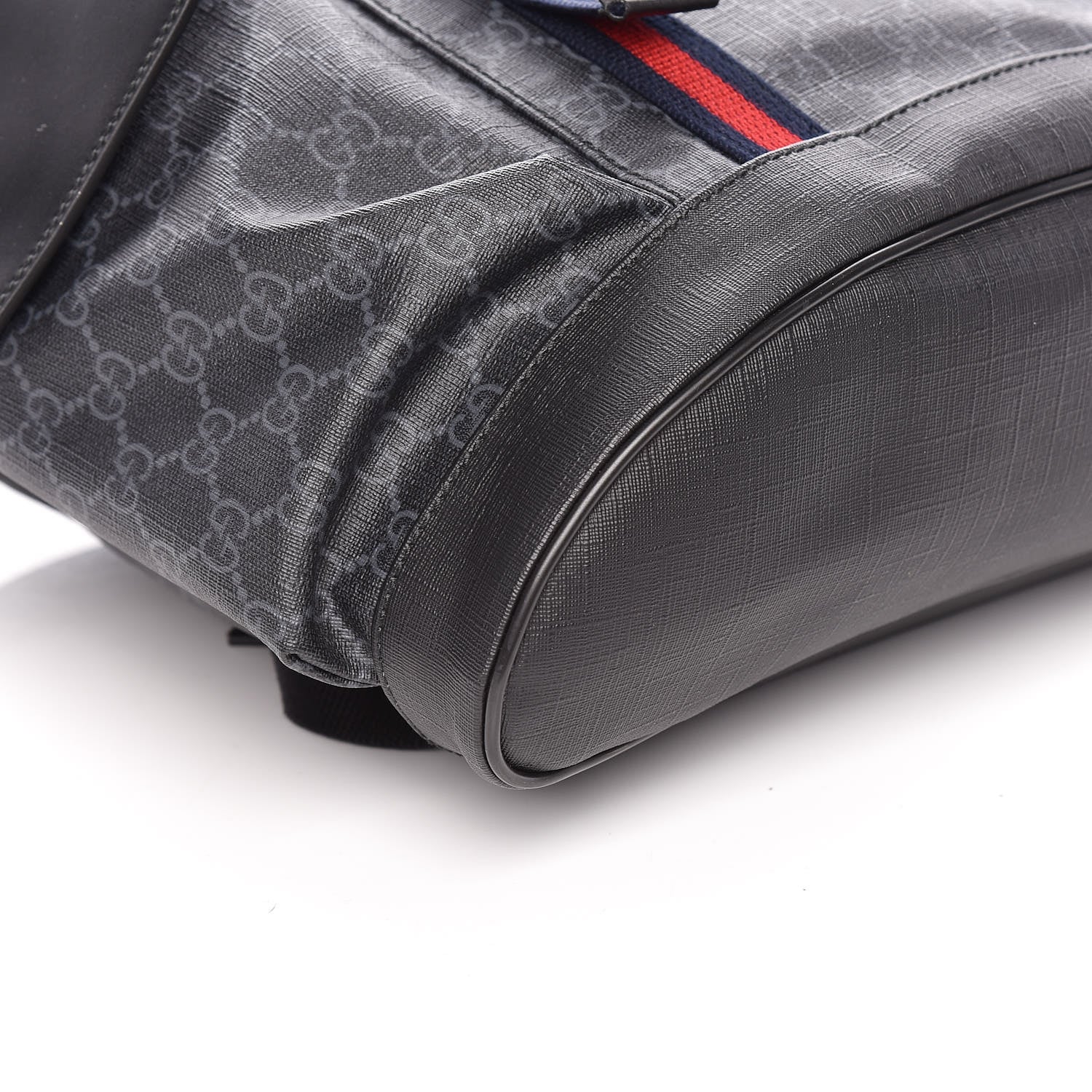 Gucci Soft GG Supreme Monogram Appia Calfskin Web Double Buckle Backpack Black 8 of 10