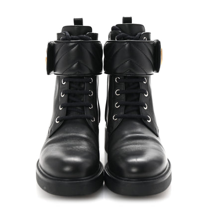 Gucci Flores Calfskin Nappa Matelasse GG 40mm Ankle Boots 37.5 Black 3 of 10