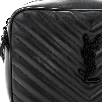 Saint Laurent Calfskin Matelasse Monogram Monochrome Lou Camera Bag Black 13 of 15