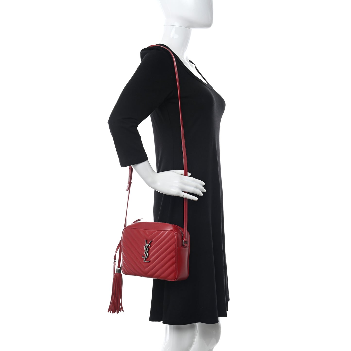 Calfskin Matelasse Monogram Lou Camera Bag Red