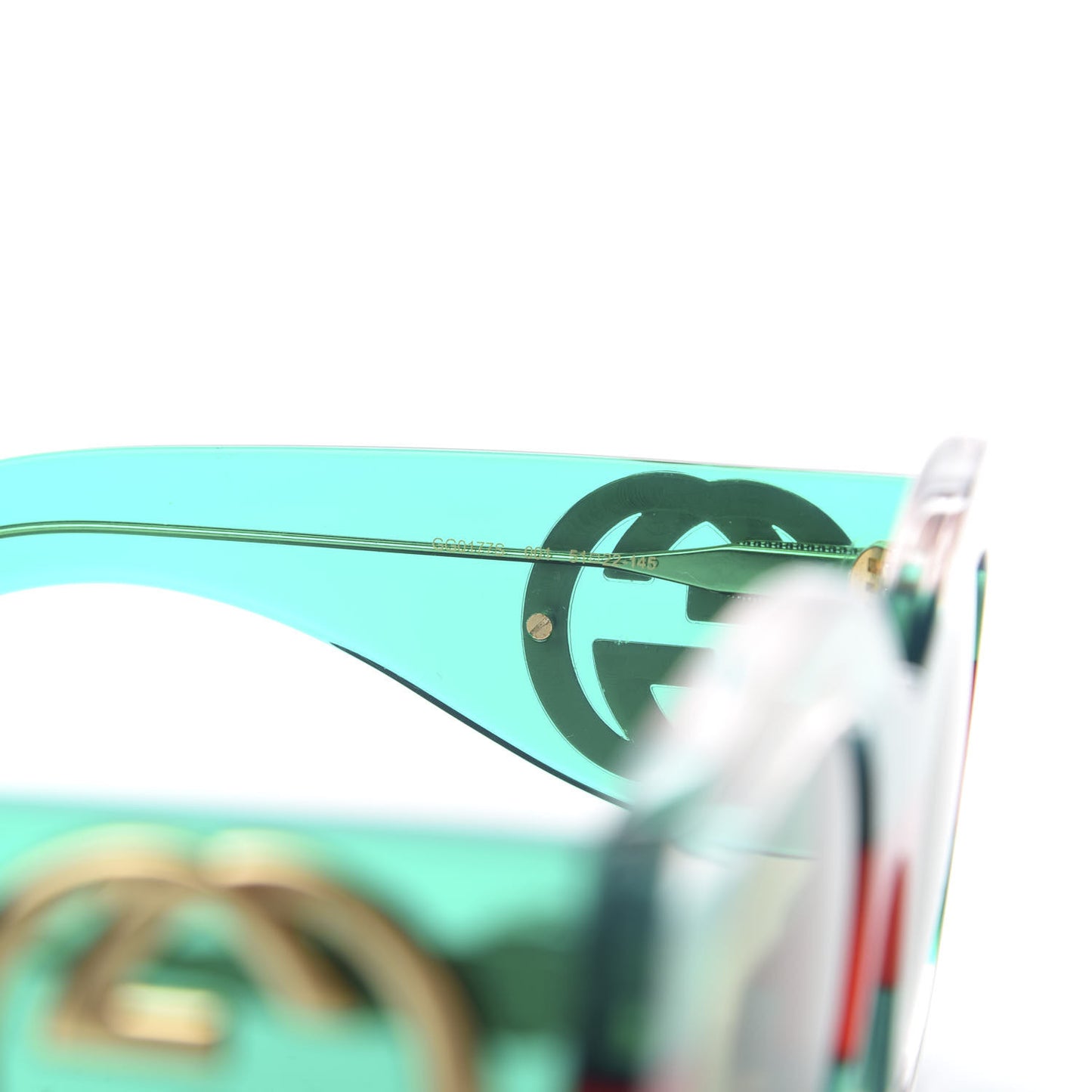 Acetate Round Frame Sunglasses GG0177S Green Red
