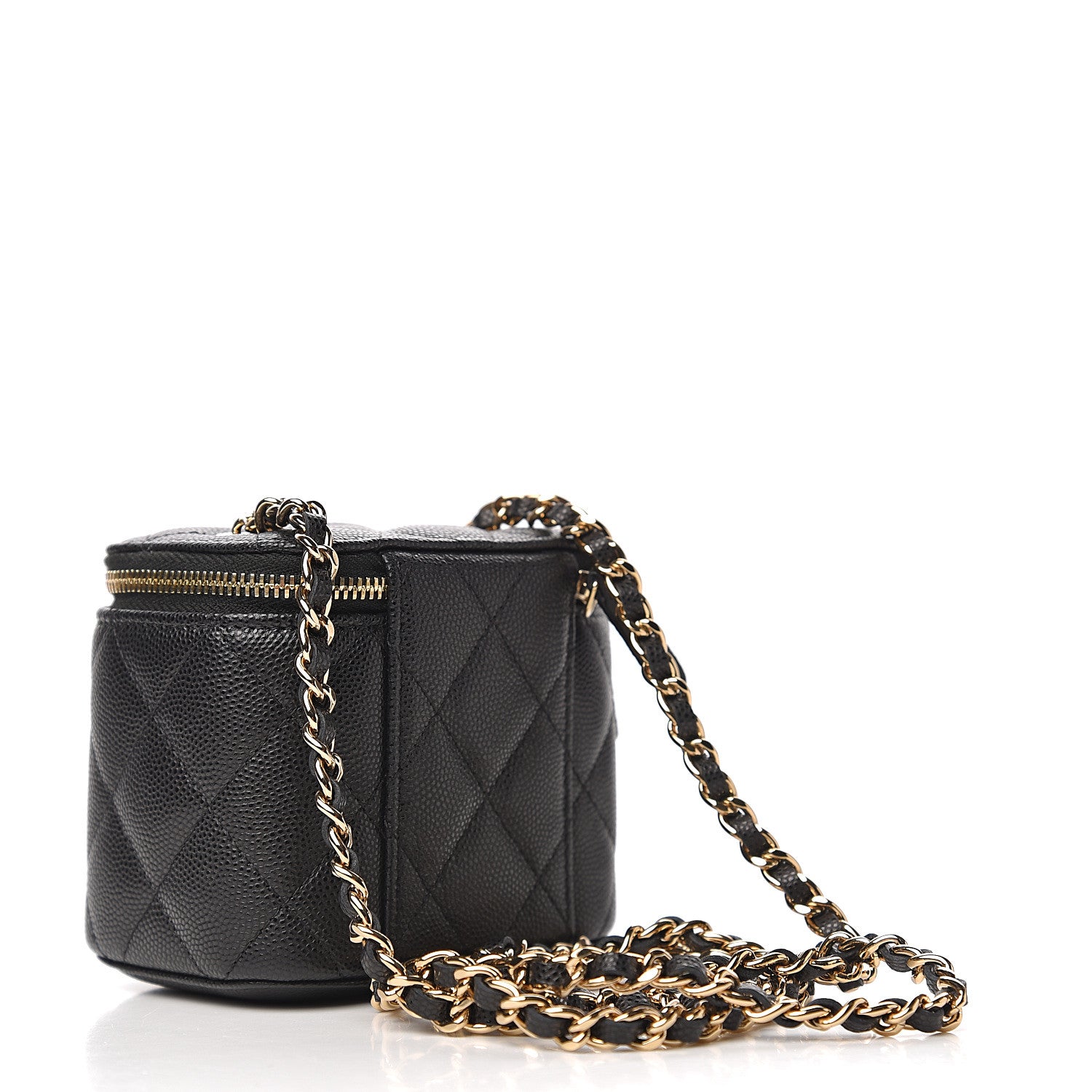 Chanel Caviar Quilted Mini Vanity Case With Chain Black 2 of 10