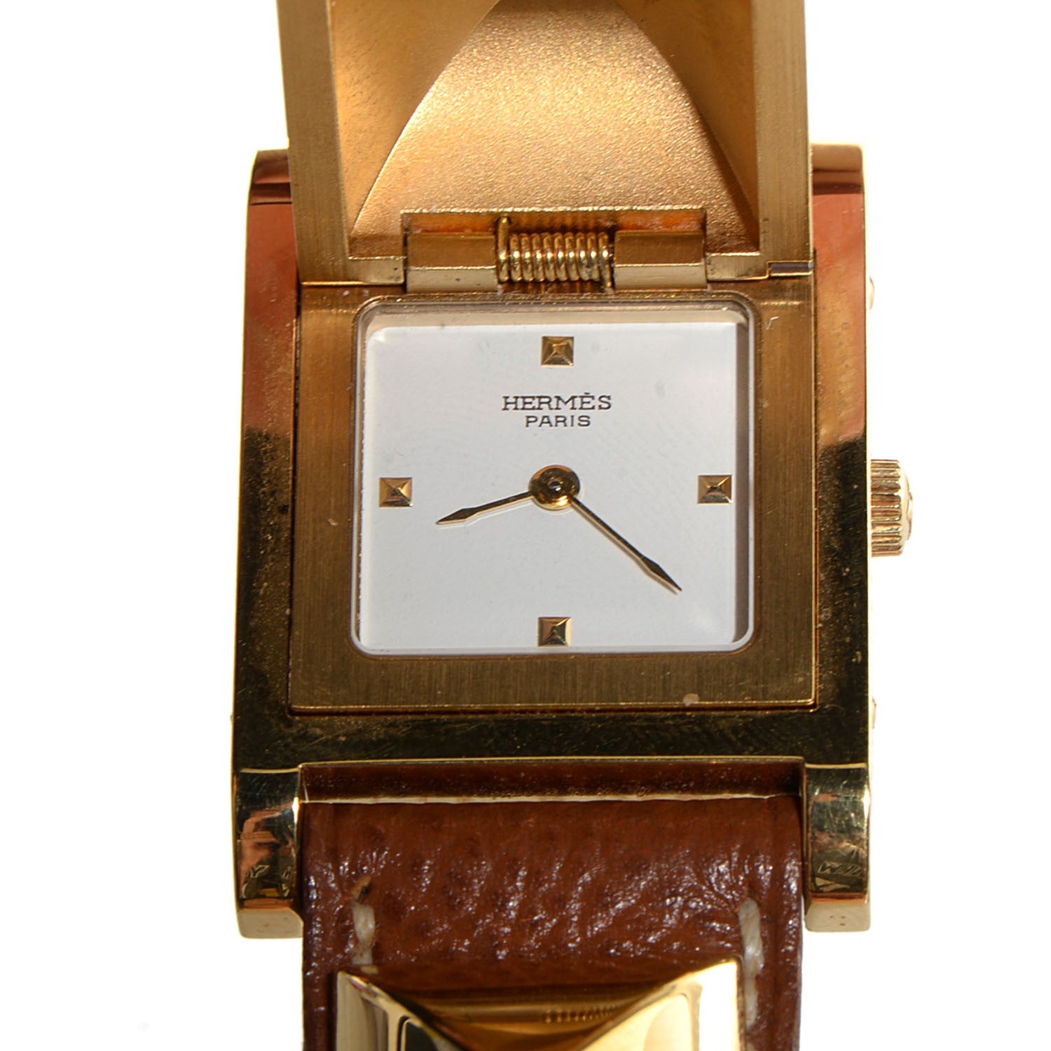 Hermes Stainless Steel Courchevel 23mm Medor Quartz Watch Gold 3 of 9
