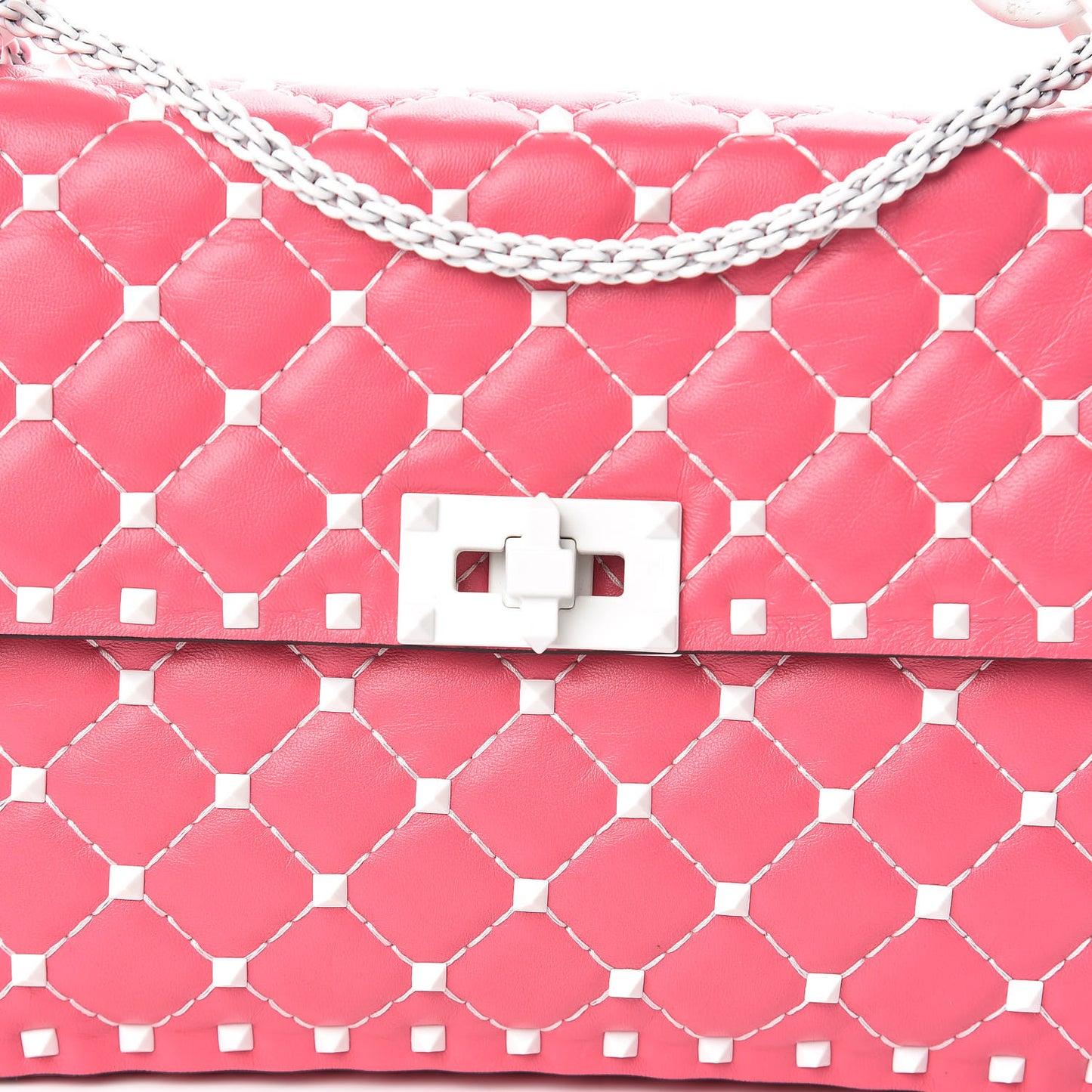 Lambskin Medium Free Rockstud Spike Shoulder Bag Shadow Pink