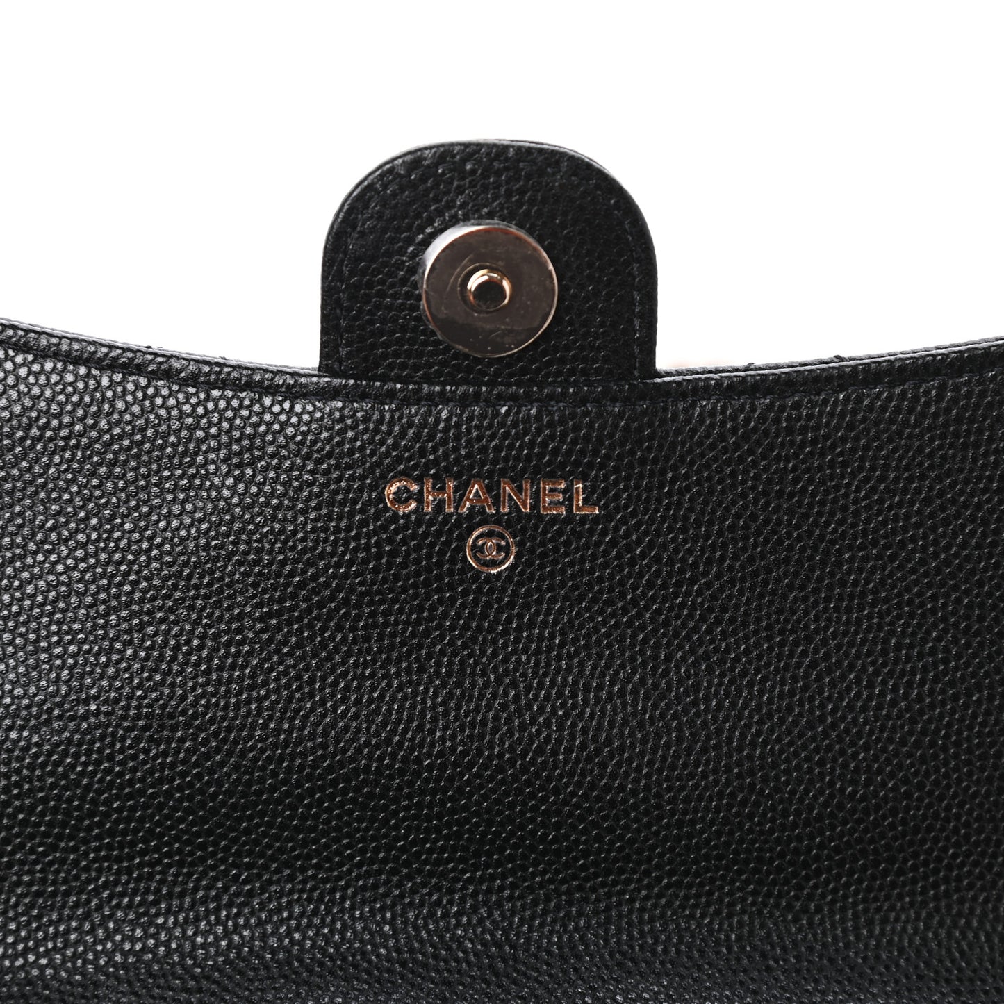 Caviar Quilted Flap Phone Holder With Chain Black