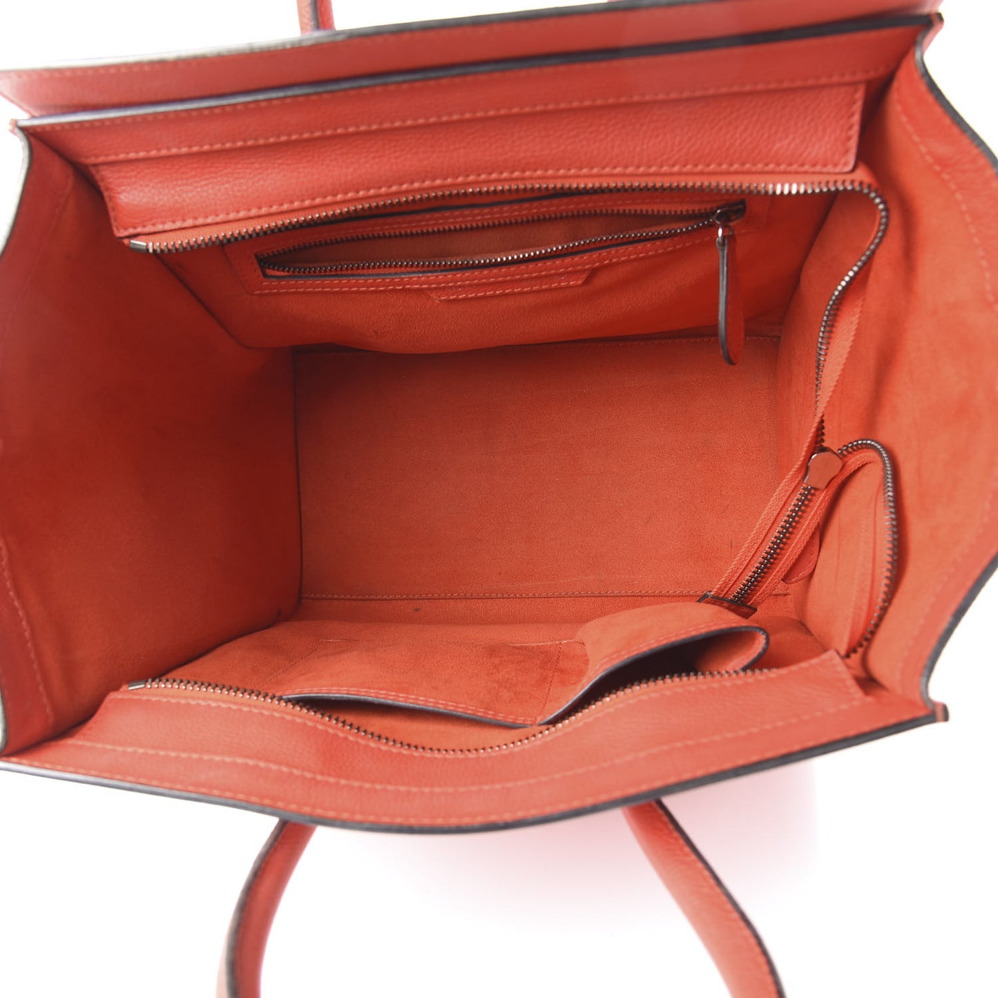 Drummed Calfskin Mini Luggage Coquelicot