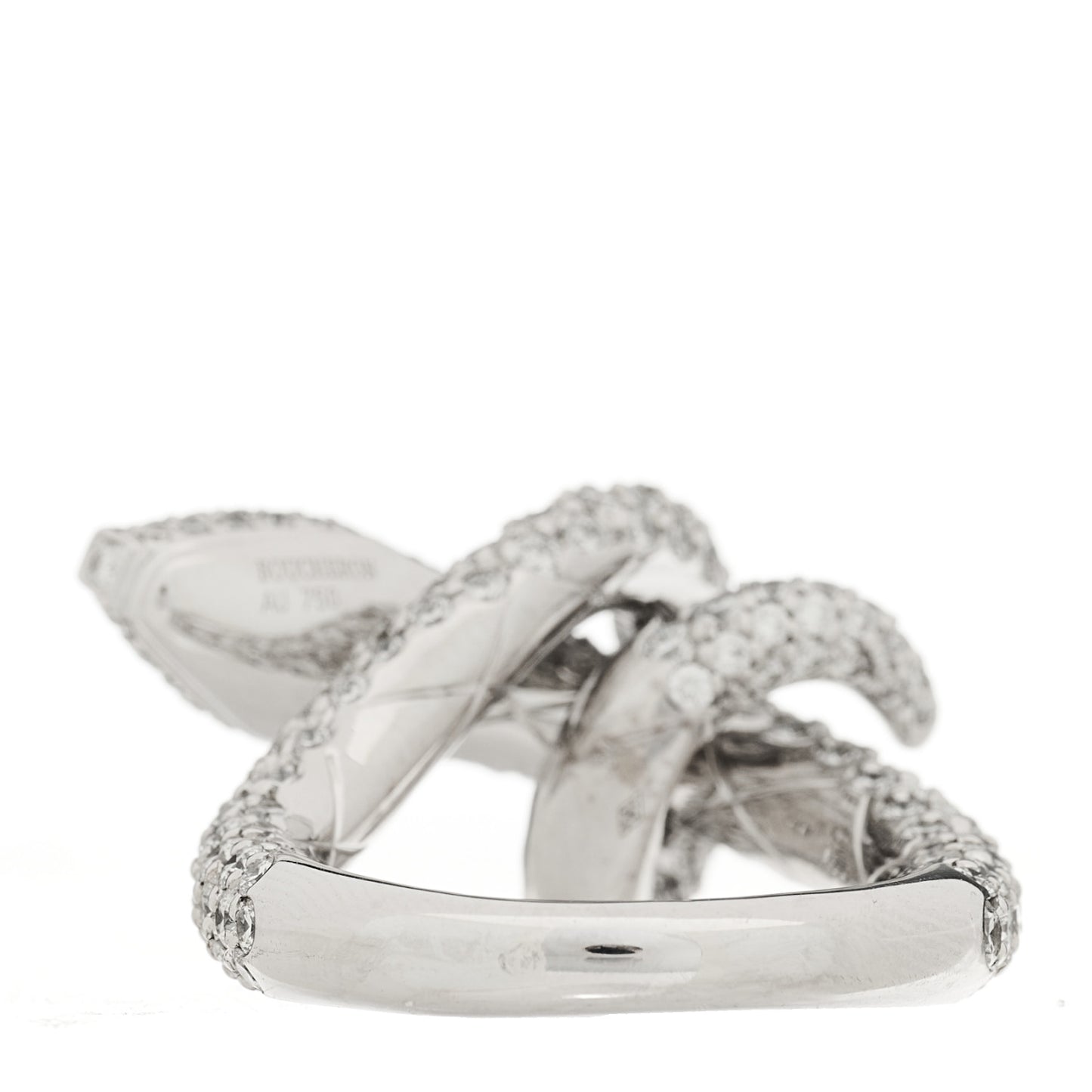 18K White Gold Diamond Kaa Snake Ring 54 6.75