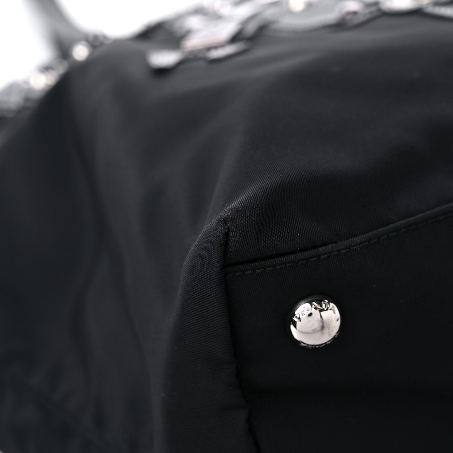 Nylon Tessuto Saffiano Robot Tote Bag Black