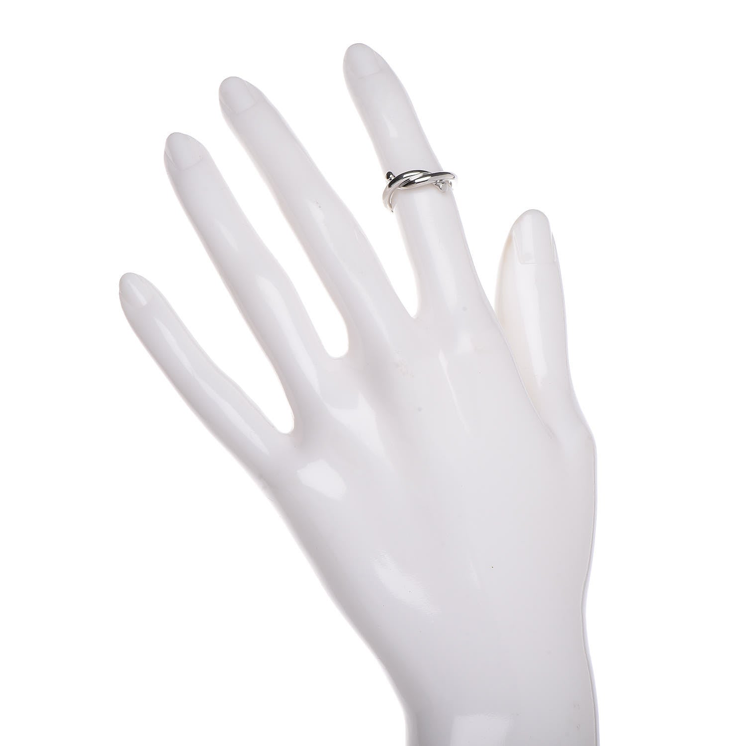 Cartier 18K White Gold Entrelaces Ring 46 3.75 2 of 5