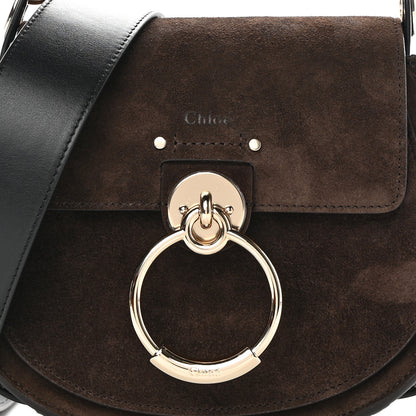 Chloe Calfskin Suede Small Tess Bag Chocolate Brown 8 of 14