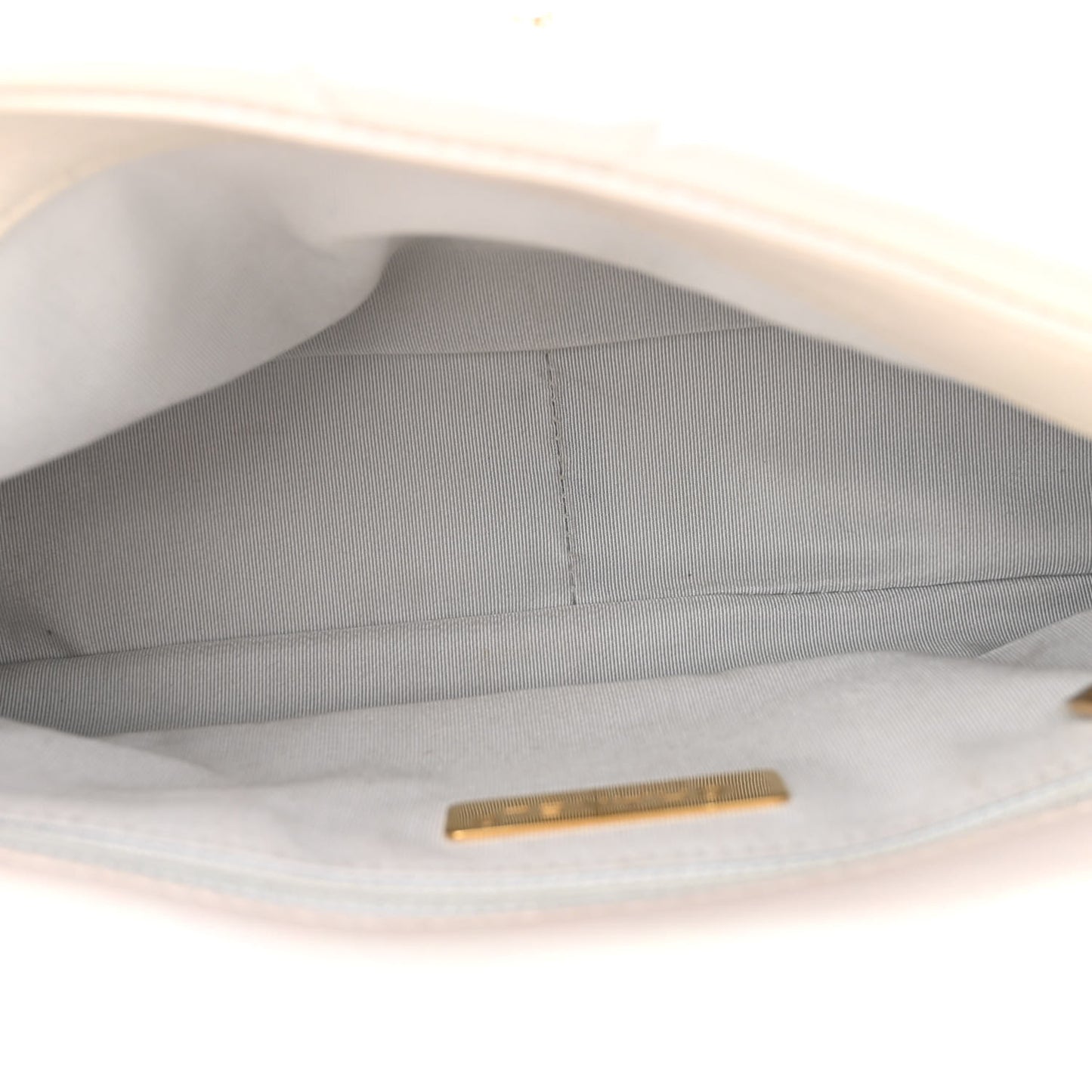 Iridescent Calfskin Quilted Medium Chanel 19 Flap White