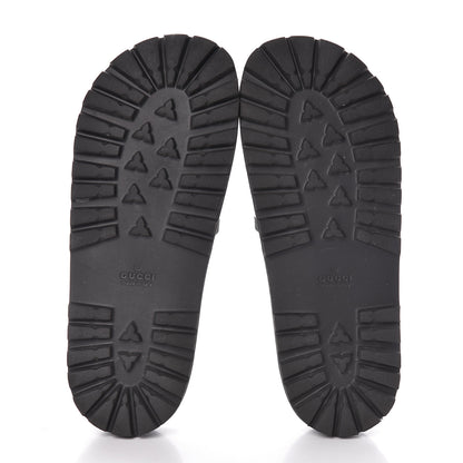 Gucci Rubber Web Mens Lug Sole Slide Sandals 8 Black Green Red 5 of 7