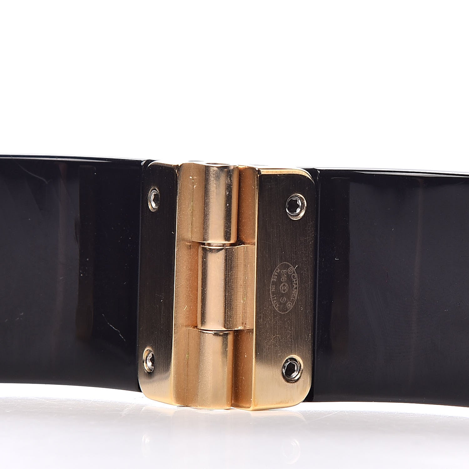 Chanel Resin CC Cuff Black Gold 5 of 6
