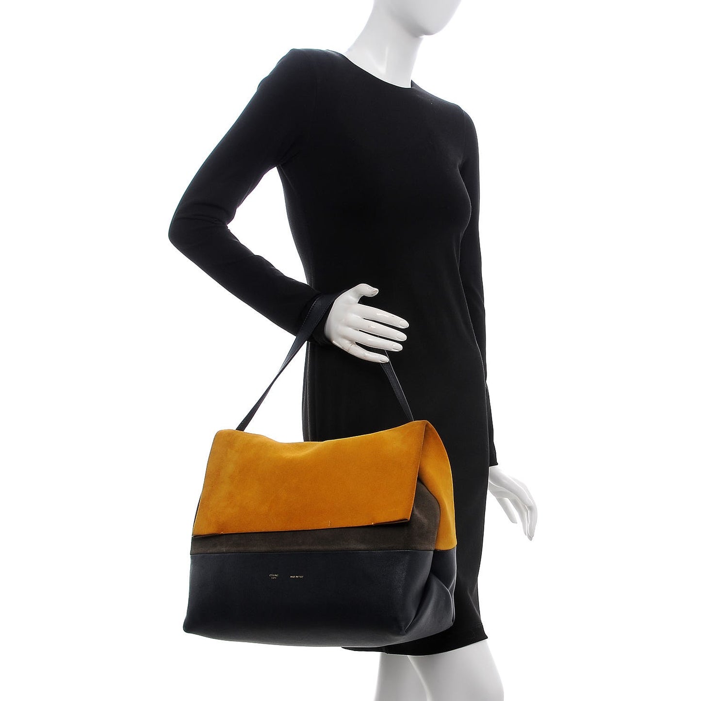 Calfskin Suede All Soft Shoulder Bag Amber