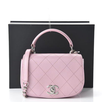 Chanel Calfskin Stitched Small Ring My Bag Flap Crossbody Pink 11 of 11