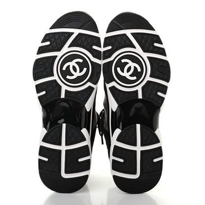Chanel Fabric Suede Calfskin CC Sneakers 41.5 Grey Black 9 of 18