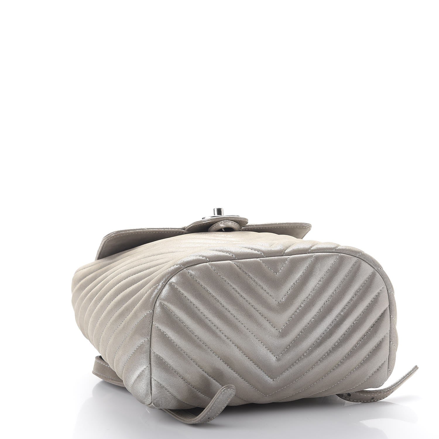 Chanel Metallic Calfskin Chevron Quilted Small Urban Spirit Backpack Silver 4 of 9