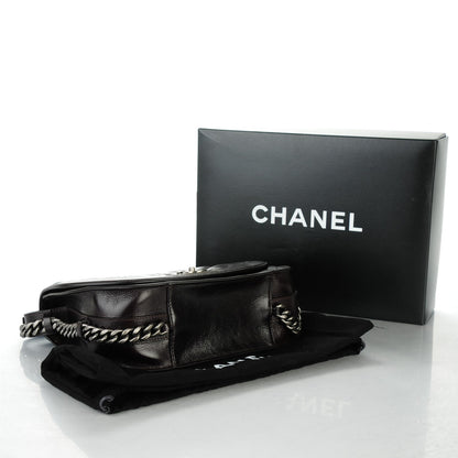 Chanel Shiny Goatskin Quilted Medium Double Chained Messenger Flap Dark Burgundy 4 of 7