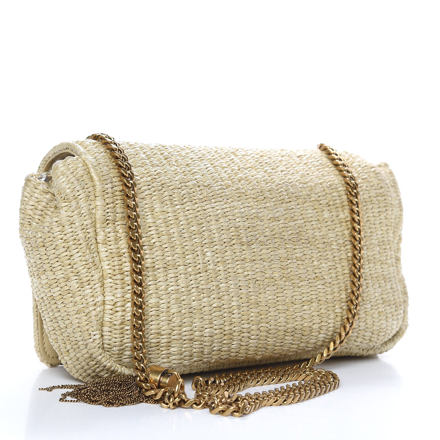 Saint Laurent Raffia Medium Monogram Kate Satchel Naturale 3 of 15