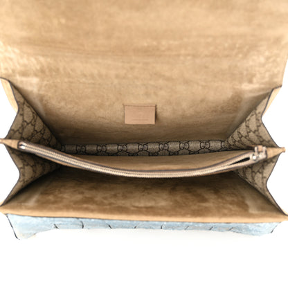 Gucci GG Supreme Monogram Lightning Embroidered Medium Dionysus Shoulder Bag Beige 5 of 12
