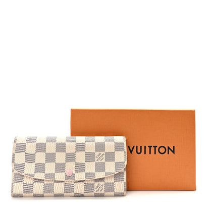 Louis Vuitton Damier Azur Emilie Wallet Rose Ballerine 9 of 9