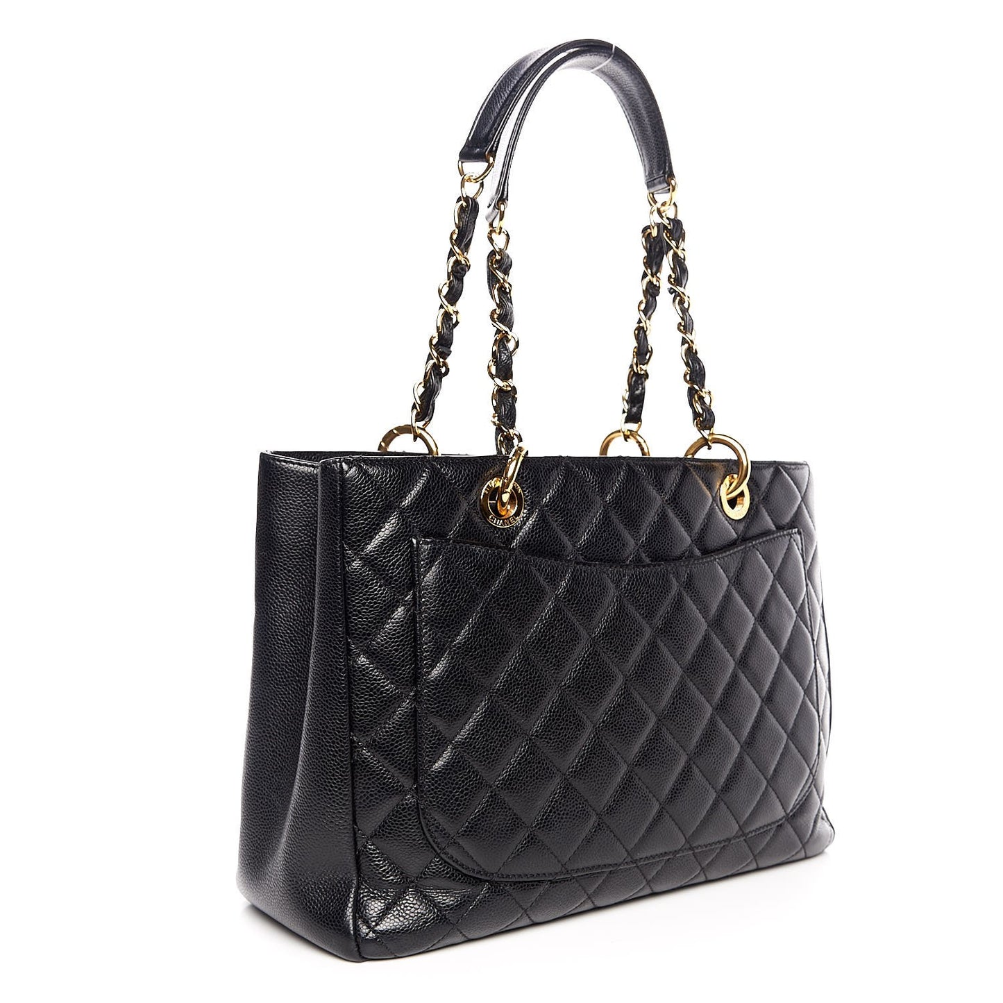 Caviar Quilted Grand Shopping Tote GST Black