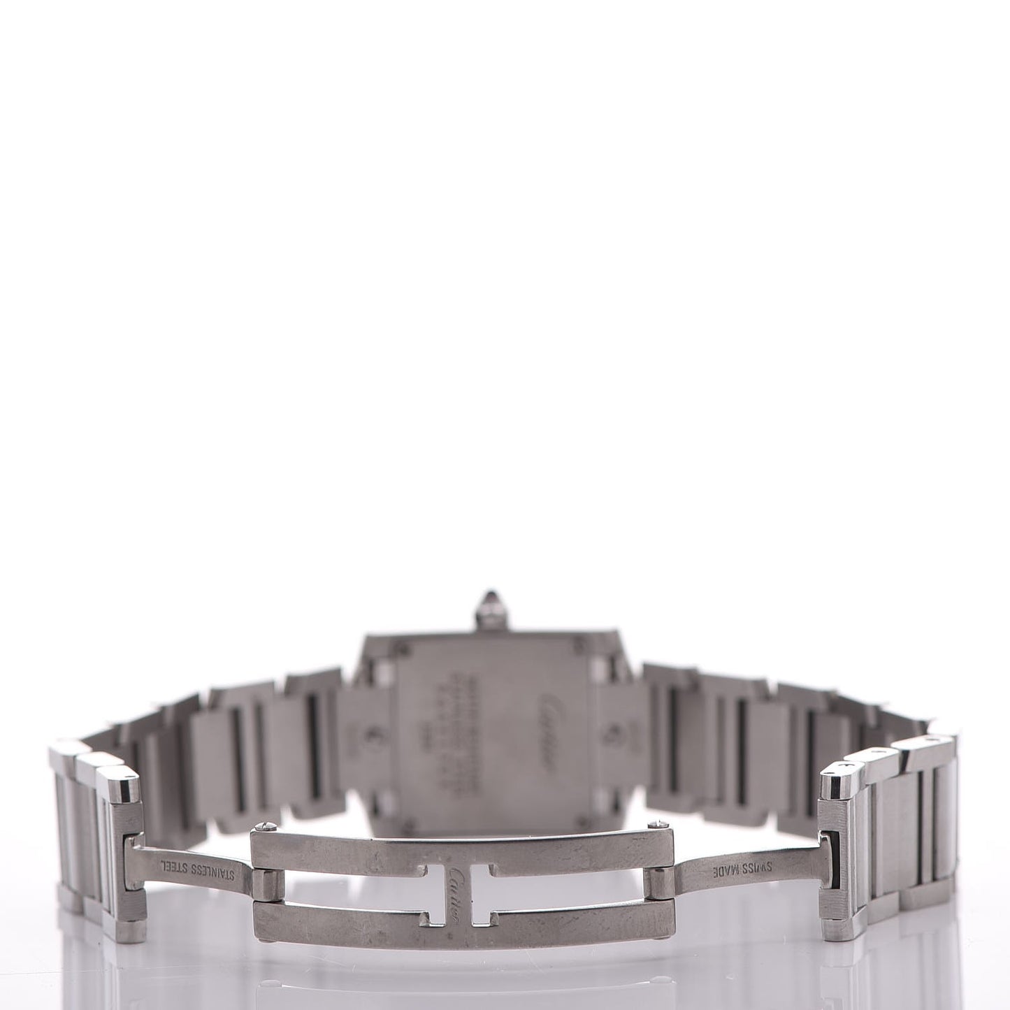 Stainless Steel Pink Mother of Pearl 20mm Tank Francaise Quartz Watch