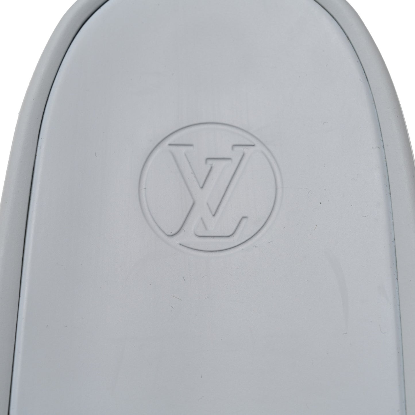 Rubber Monogram Embossed Sunbath Flat Mule 40 White