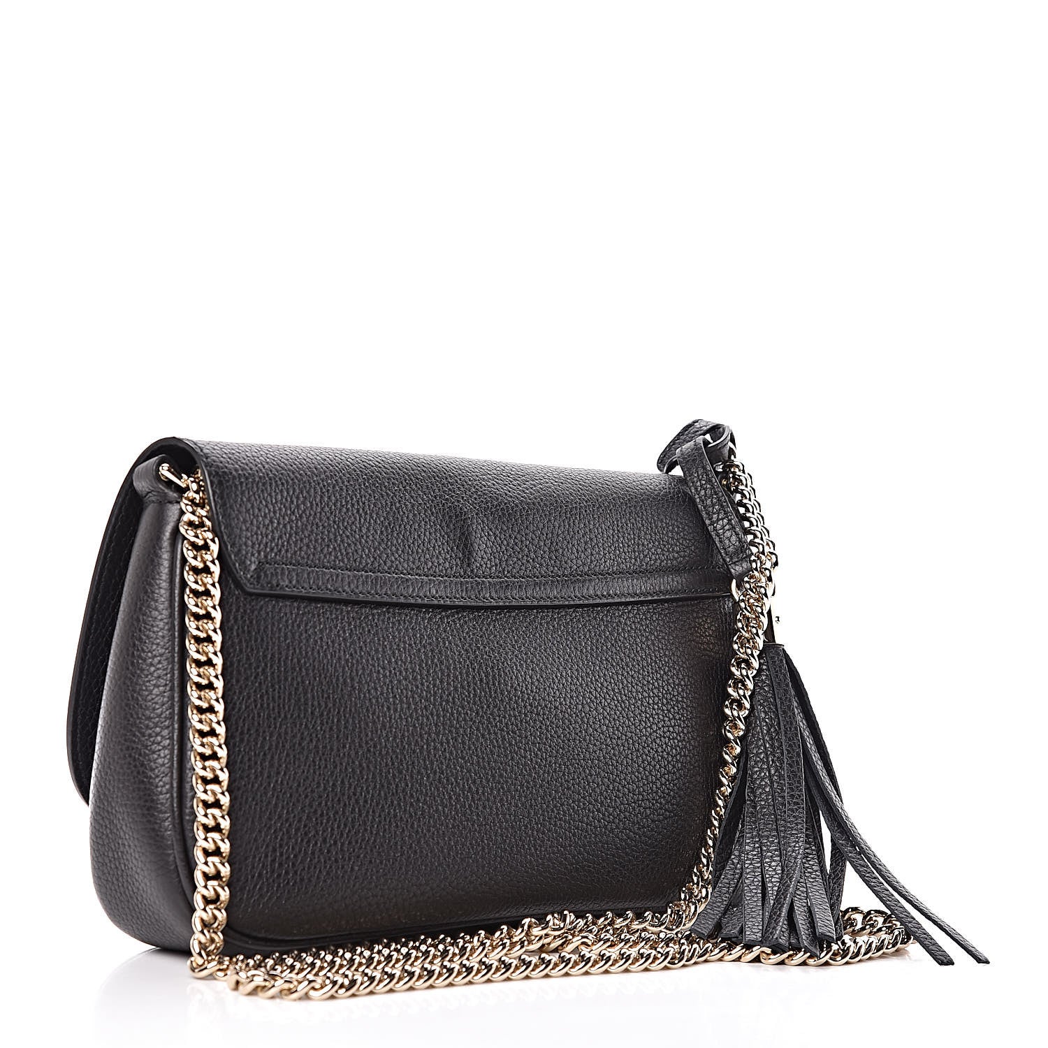 Gucci Pebbled Calfskin Medium Soho Flap Crossbody Black 3 of 12