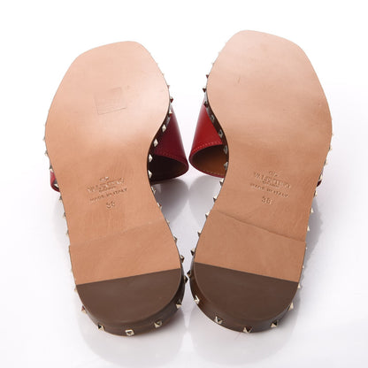 Valentino Garavani Nappa Soul Rockstud Flat Slide Sandals 38 Rosso 11 of 12