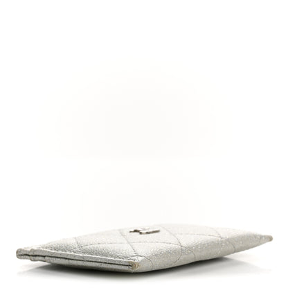 Chanel Glittered Metallic Caviar Quilted Card Holder Silver 4 of 14