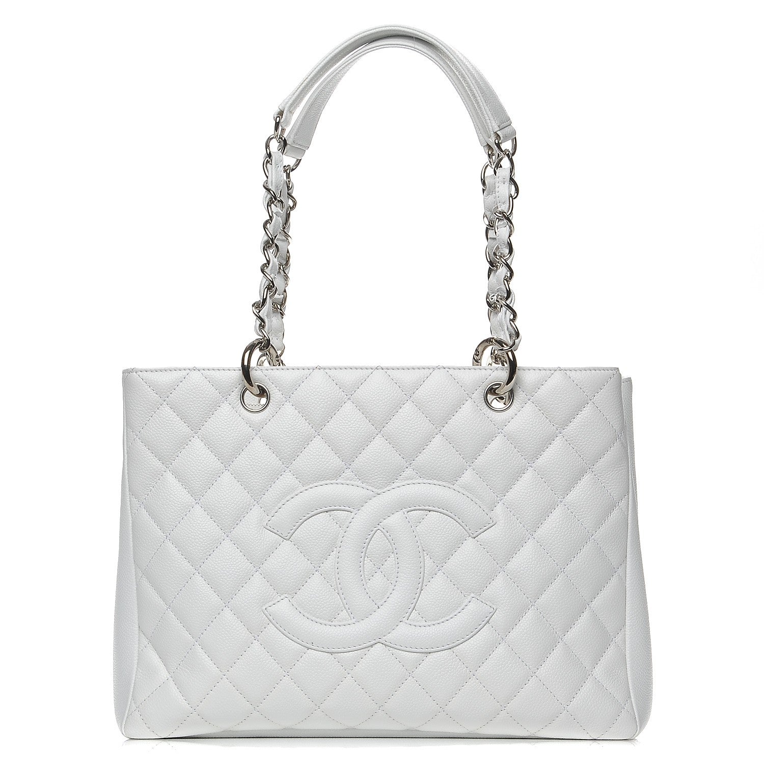 Chanel Caviar Quilted Grand Shopping Tote GST White 1 of 8