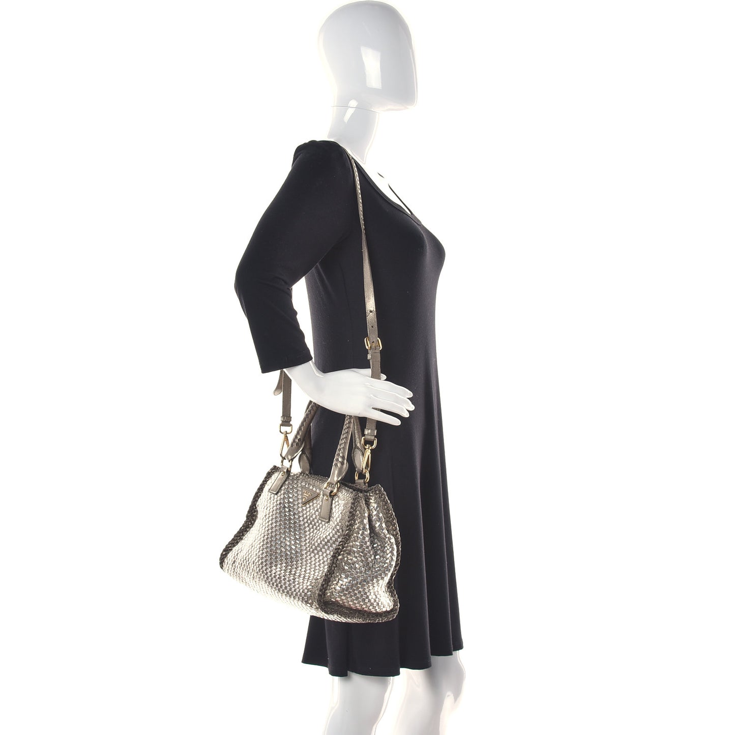 Goatskin Woven Medium Tote Moro