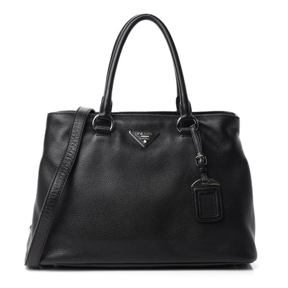 Prada Vitello Daino Tote Black 1 of 10