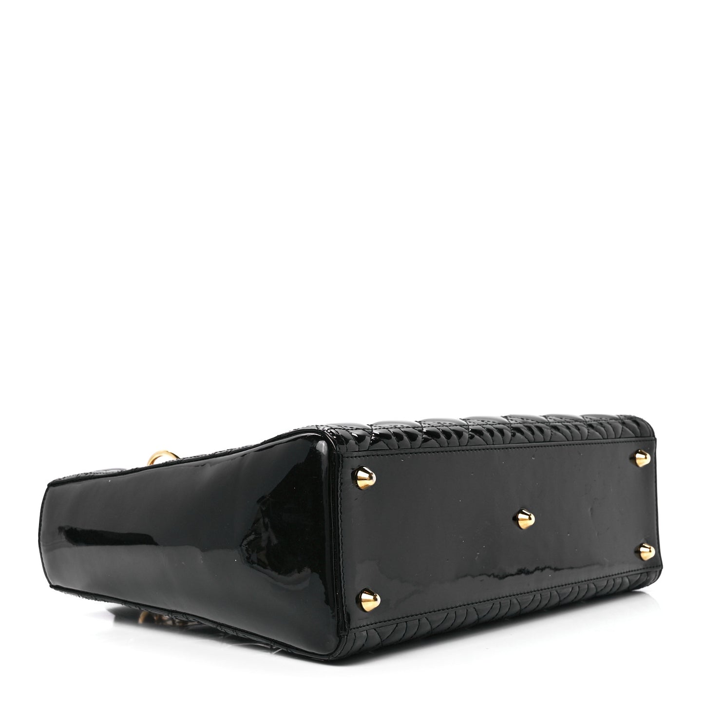 Patent Cannage Large Lady Dior Black