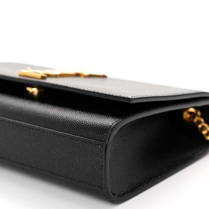 Saint Laurent Grain De Poudre Small Monogram Kate Satchel Black 9 of 9