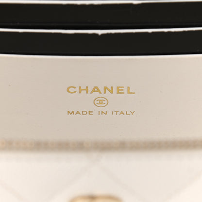 Chanel Caviar Quilted Small Vanity Case With Chain White 6 of 11