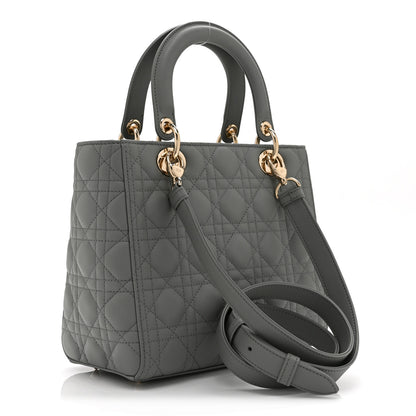 Christian Dior Lambskin Cannage Medium Lady Dior Grey 3 of 10