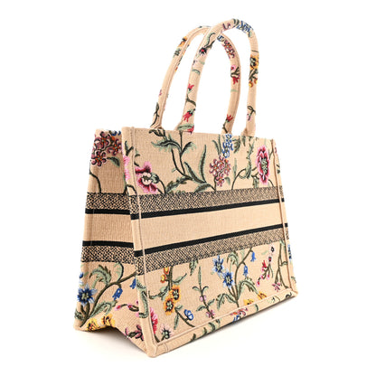 Christian Dior Raffia Embroidered Petites Fleurs Medium Book Tote Natural 3 of 10