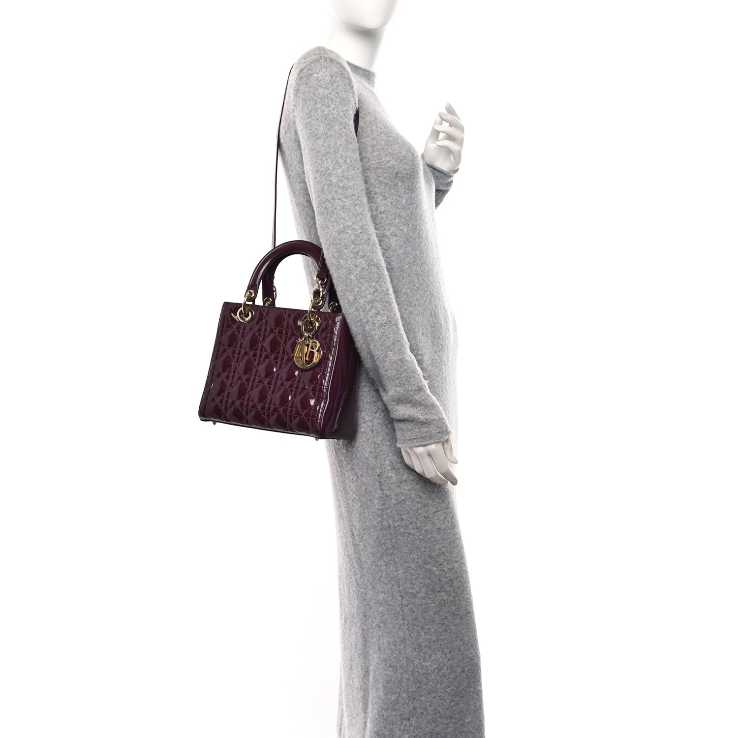 Christian Dior Patent Cannage Medium Lady Dior Purple 2 of 10