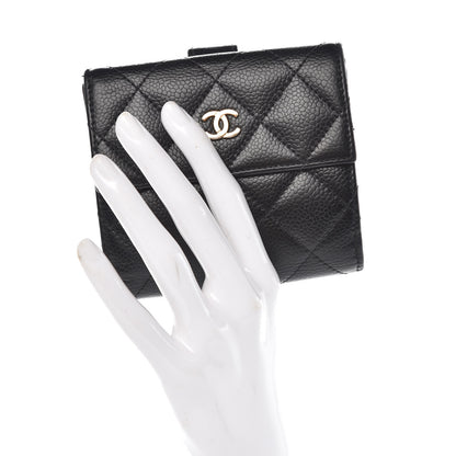 Chanel Caviar Quilted Compact French Flap Wallet Black 2 of 13