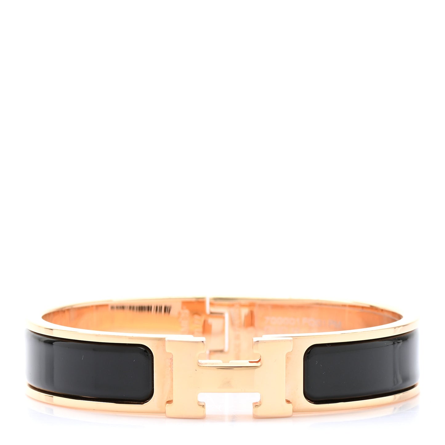 Enamel Narrow Clic Clac H Bracelet PM Black