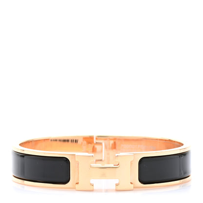Hermes Enamel Narrow Clic Clac H Bracelet PM Black 1 of 5