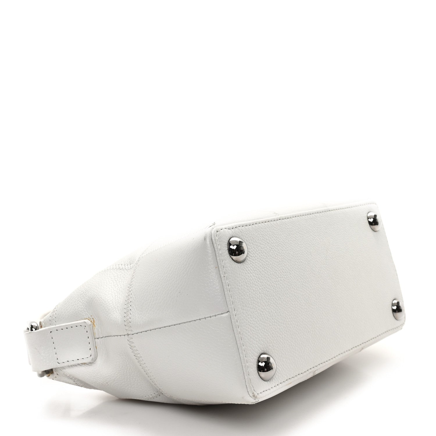 Chanel Caviar Square Stitched Bag White 4 of 14