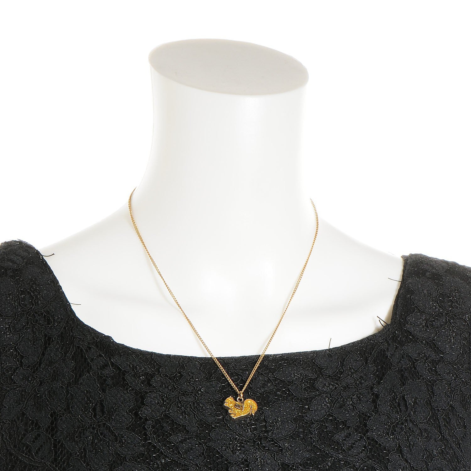 Chanel Squirrel CC Necklace Gold 2 of 5